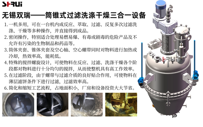 筒锥式过滤洗涤干燥三合一设备